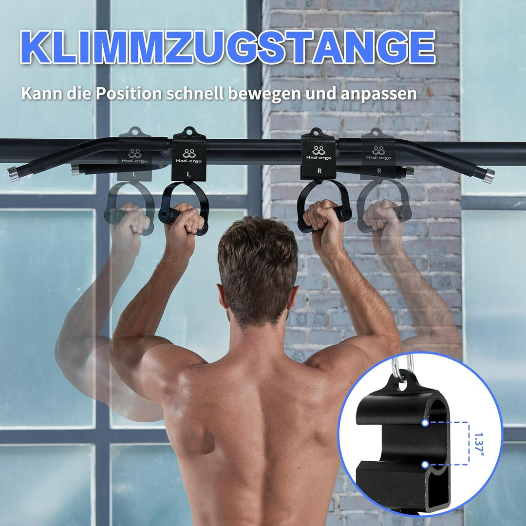 HXD-ERGO Klimmzuggriffe Rotierbar Klimmzugstange Türrahmen Klimmzug Fitness Griffe Accessoires für W
