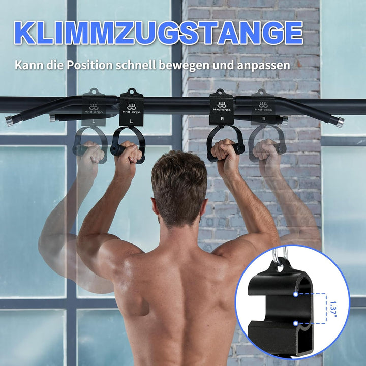 HXD-ERGO Klimmzuggriffe Rotierbar Klimmzugstange Türrahmen Klimmzug Fitness Griffe Accessoires für W