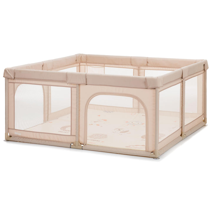 Fillikid Laufgitter Malta 150x150cm Exklusiv | sicher und gemütlich mit Boden Einlage | ideal zum sp