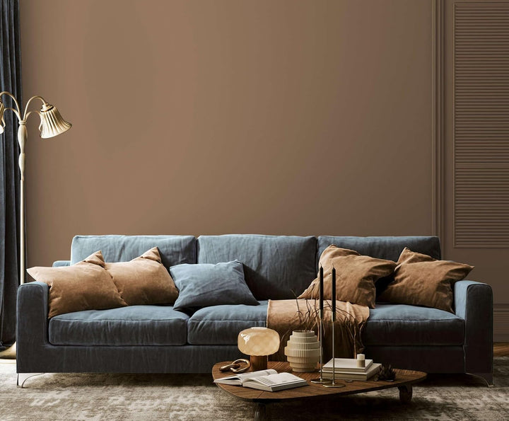 New Walls Premium Wandfarbe Braun, Nussbraun Liquid Luxury Dispersionsfarbe für Innenräume – 1 L 100