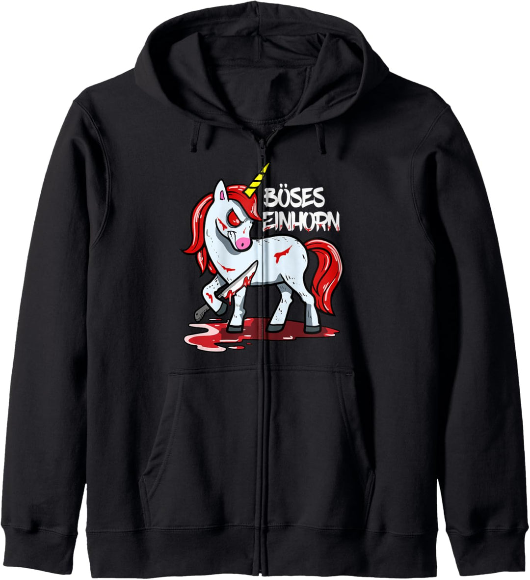 Lustiges Horror Unicorn Geschenk Böses Einhorn Kapuzenjacke