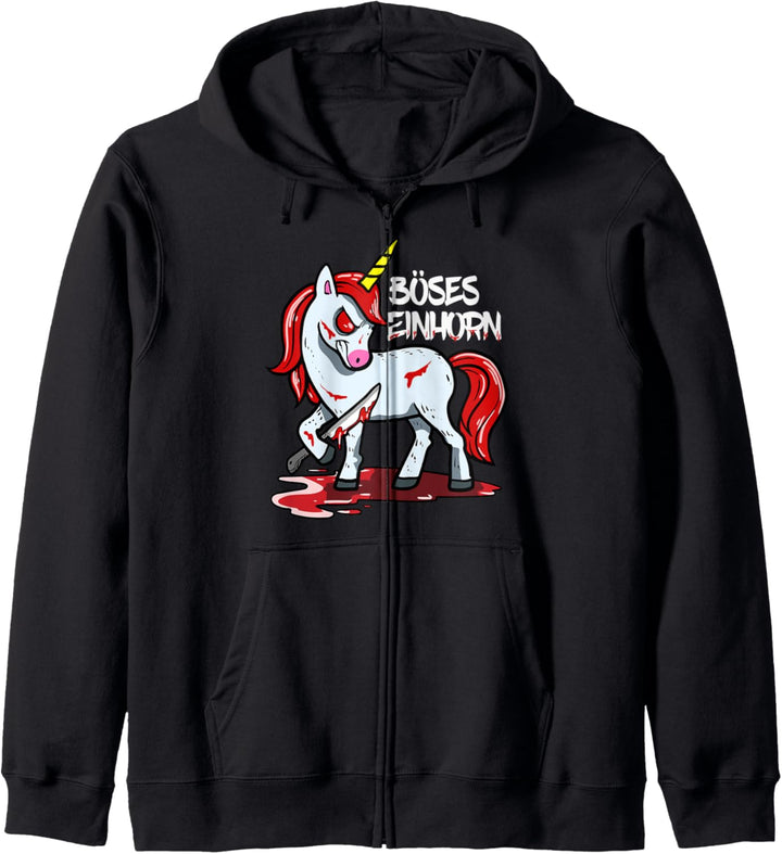 Lustiges Horror Unicorn Geschenk Böses Einhorn Kapuzenjacke