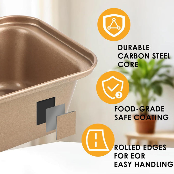 5 Stück Brotbackform Rechteckig Antihaft 25,2x13x6,2 cm | Kastenform Kohlenstoffstahl für Toast Kuch