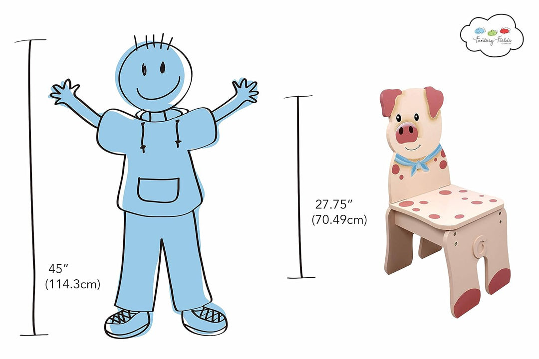 Fantasy Fields Kids (Klein-) Kinder Holzstuhl Ferkel (ohne Tisch) TD-11324A2-P Happy Farm - Pig, Hap