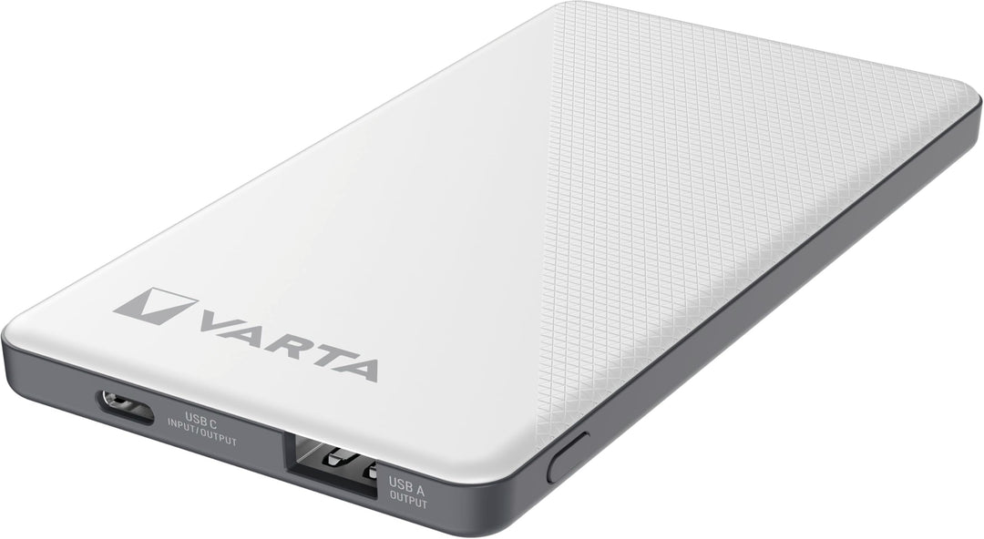 VARTA Power Bank 5000mAh, Powerbank Energy mit 2 Anschlüssen (1x USB C, 1x USB A), kompatibel mit Ta