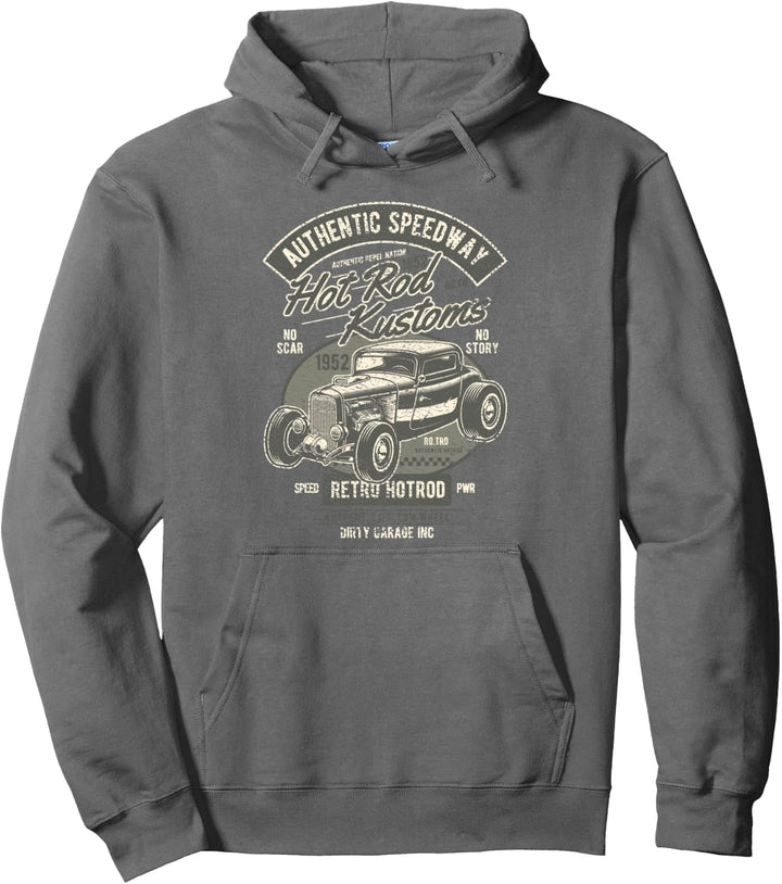 Distressed Retro Classic Car Vintage Hot Rod Pullover Hoodie