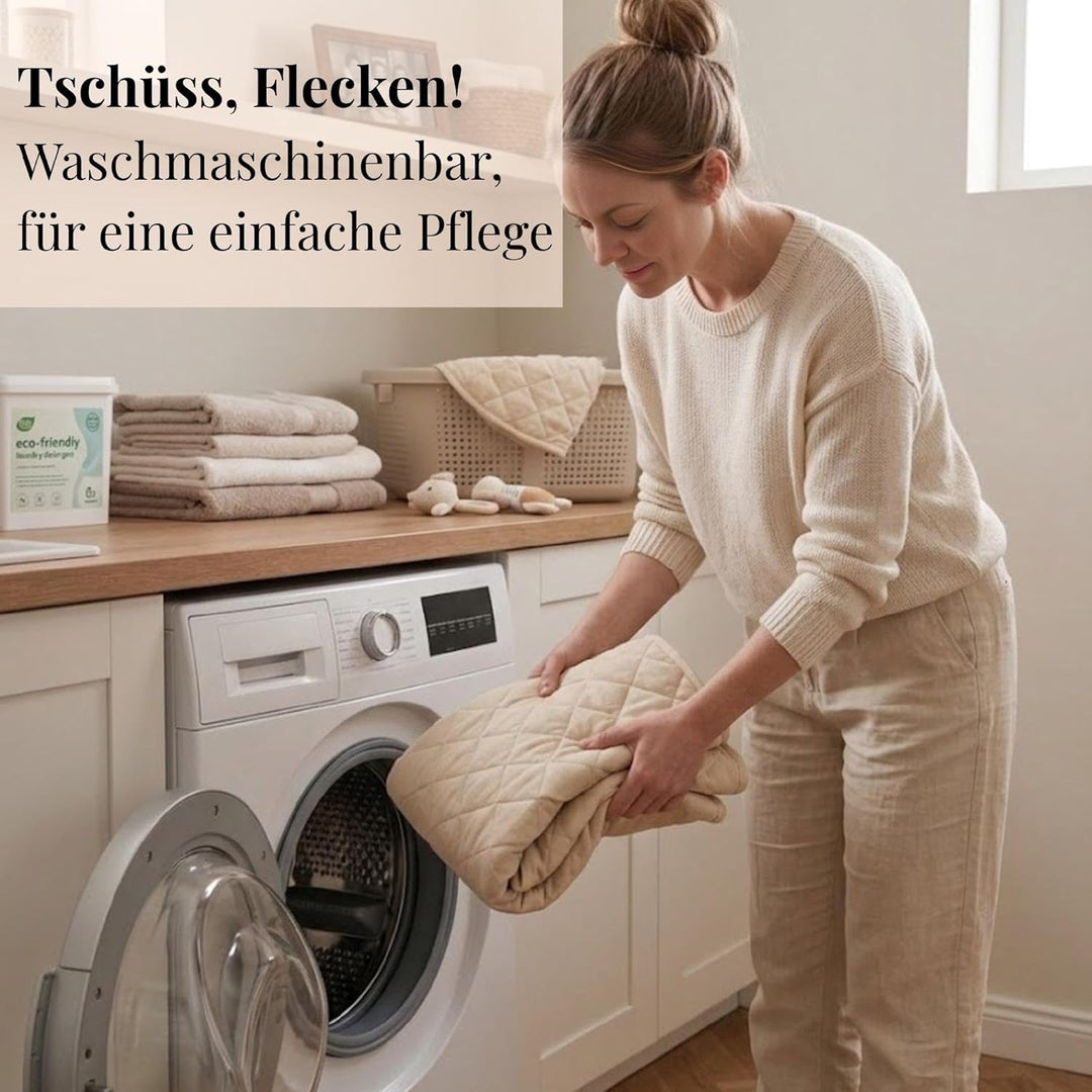 Baby Krabbeldecke Rund 110 cm – Extra Weich & Dick Gepolstert, Waschbar & Schadstofffrei, Spieldecke