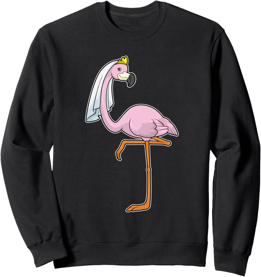 Flamingo Braut Schleier Hochzeit Sweatshirt