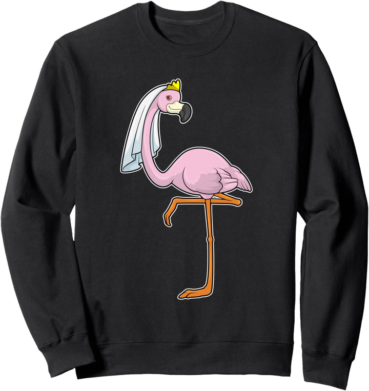 Flamingo Braut Schleier Hochzeit Sweatshirt