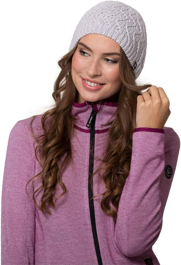 GIESSWEIN Beanie Kreuzeck - Merino-Mütze für Damen & Herren, Warme Strickmütze mit Fleece-Futter, Un