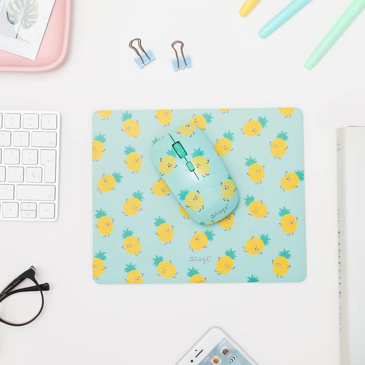 WONDEE Mr. Wonderful 2-in-1 Set mit Maus und Mauspad im Ananas-Design