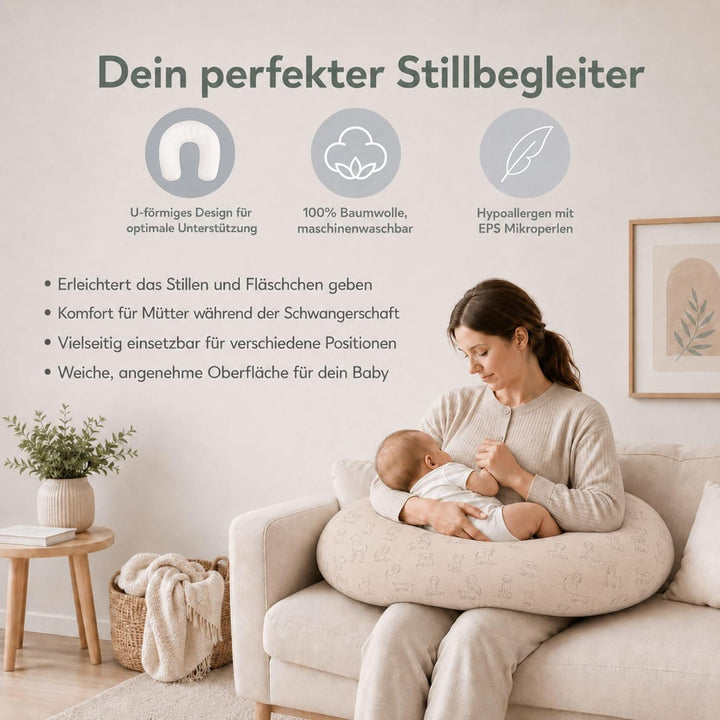 Fillikid Stillkissen EPS-Perlen 190 cm Exklusiv | XXL Stillkissen mit EPS Mikroperlen Länge 190 cm |