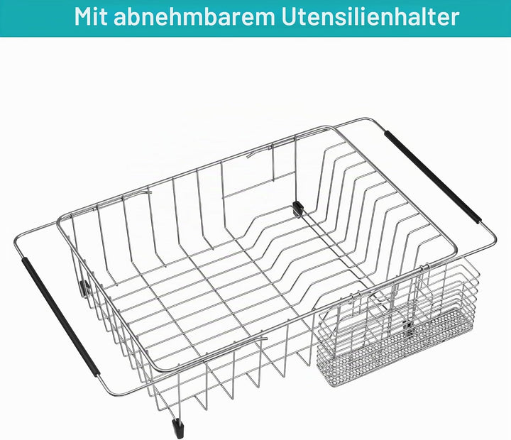 iPEGTOP Erweiterbares Abtropfgestell für Geschirr – Rostfreies Edelstahl Abtropfkorb für Spüle, Mult