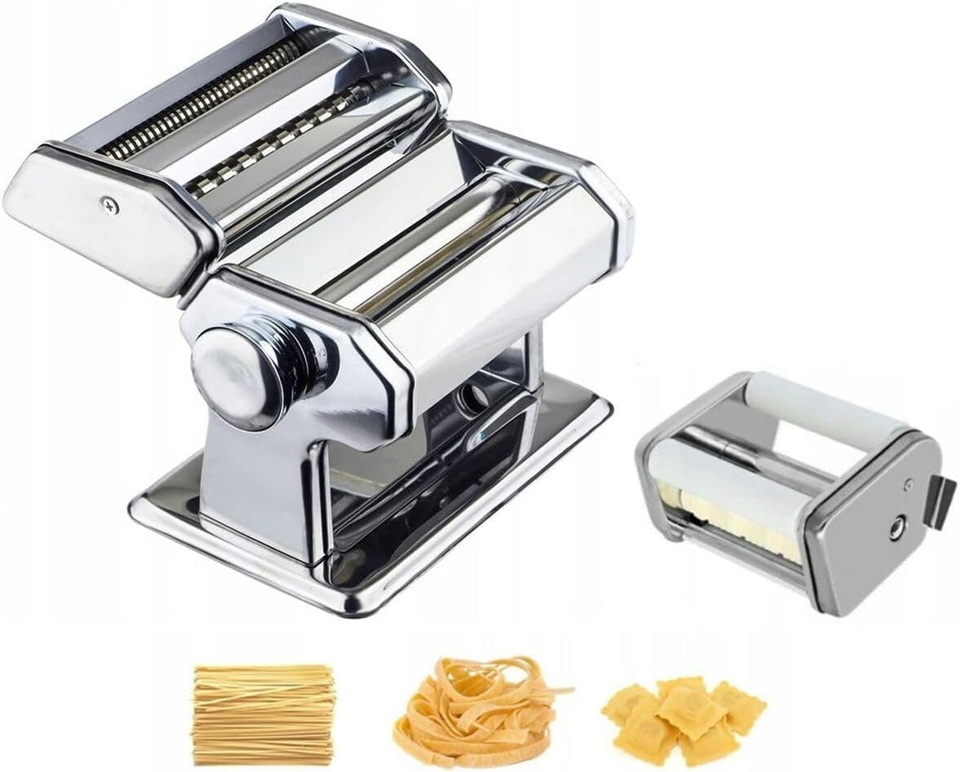 Maestro MR-1679R Nudelmaschine, Manual Fresh Pasta Maker, Nudelschneider, Edelstahl, 8 Dickeneinstel