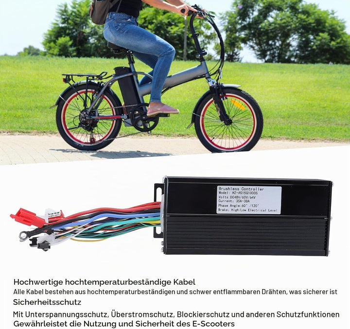 Brushless Motor Controller, 48V 60V 64V 1000W Bürstenloser Motor Controller für Elektrofahrrad Elekt