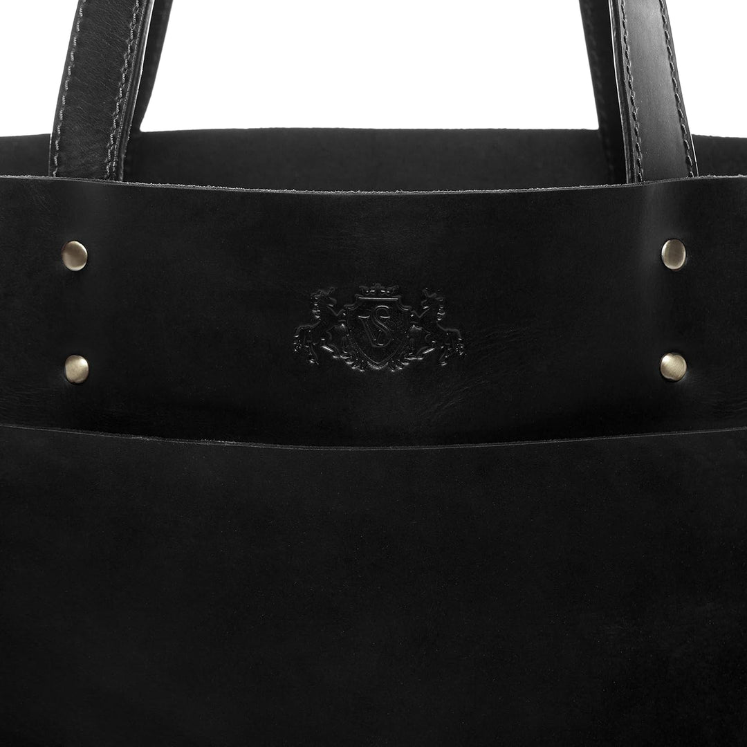 SID &amp; VAIN Shopper Bag PIPER aus Premium Leder I Schultertasche XL gross für Damen I Handtasche hand