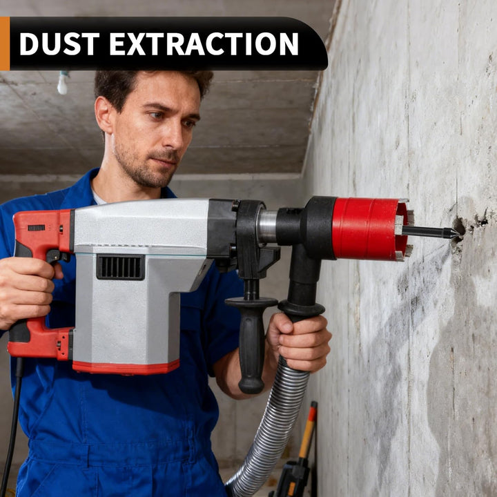 CPROSP Staubabsaugung für Dosensenker, mit einziehbarer Zentrierspitze, Absaugung M16 auf M16, Staub