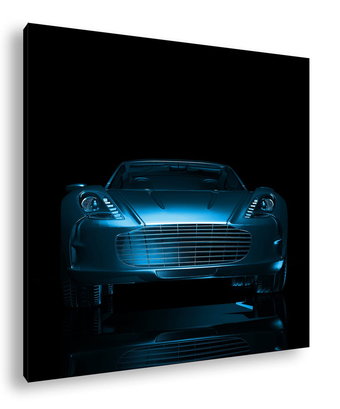 deyoli Dark Bronzefarbener Sportwagen Format: 70x70 Effekt: Monocrome Blau als Leinwandbild, Motiv f