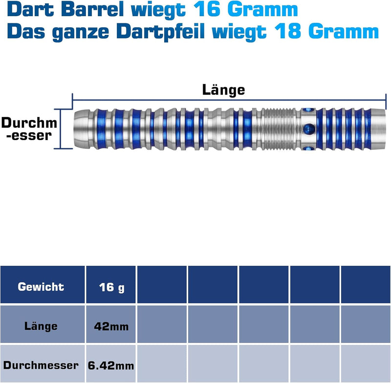 WIN.MAX Dartpfeile 90% Tungsten 3 Stück 90% Wolfram 16-18 Gramm Dart professionelle Soft-Dartpfeile