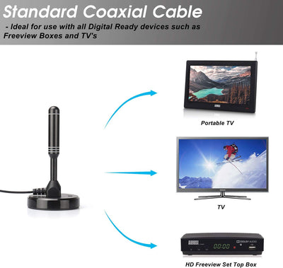 DVB-T/DVB-T2-Antenne - August DTA240 - stärkere Stabantenne für digitales Fernsehen / Digital TV / D