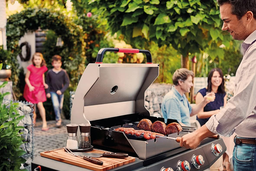 Tramontina Grillaufsatz für Grillspiesse, inkl. Brennerabdeckung Edelstahl, BBQ Edelstahl 54.50x16x1