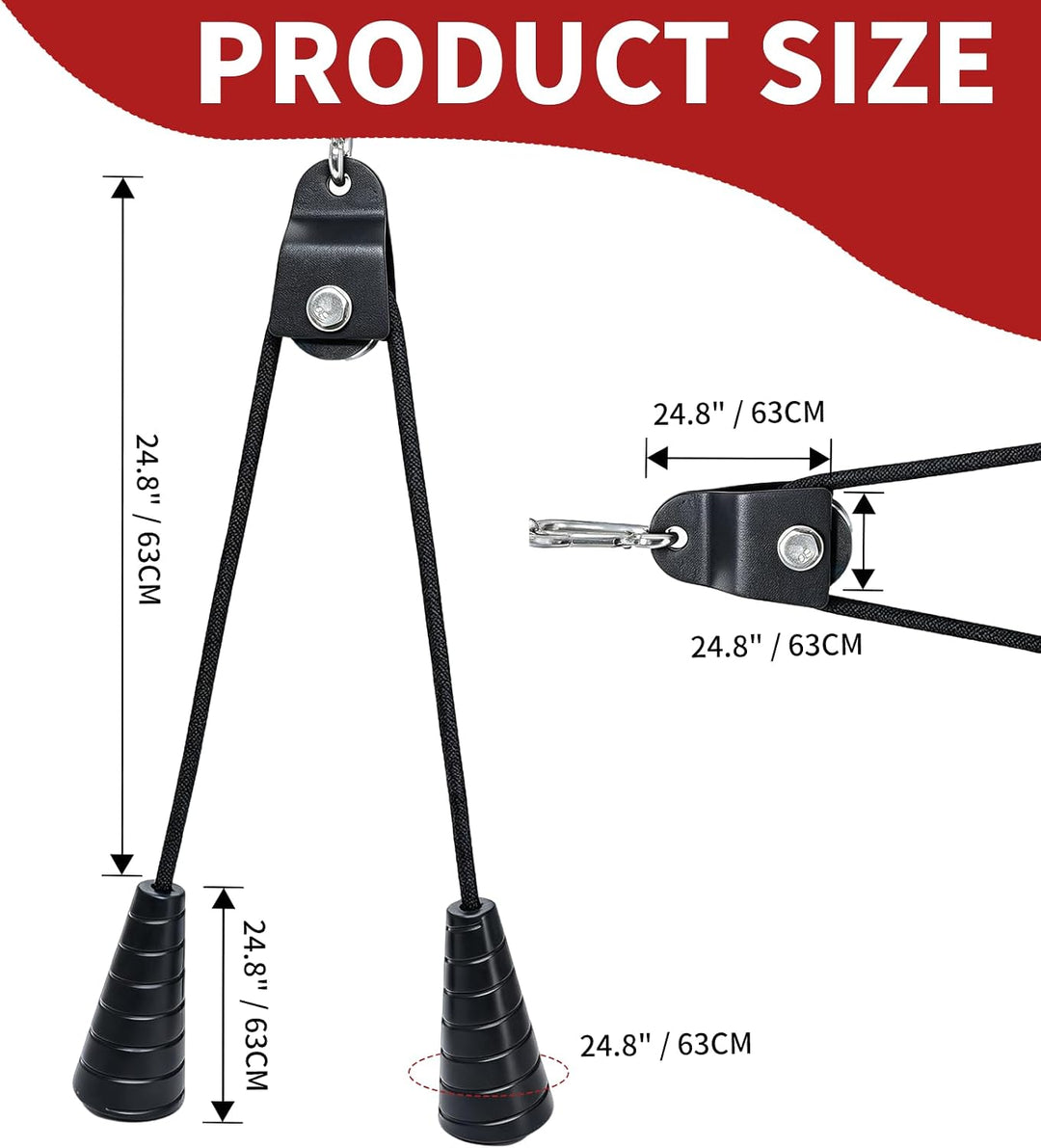 AHTAPFON Dynamic Tricep Rope Attachment,Dual Spiral Grip Neutral Grip Cable Attachment for Strength