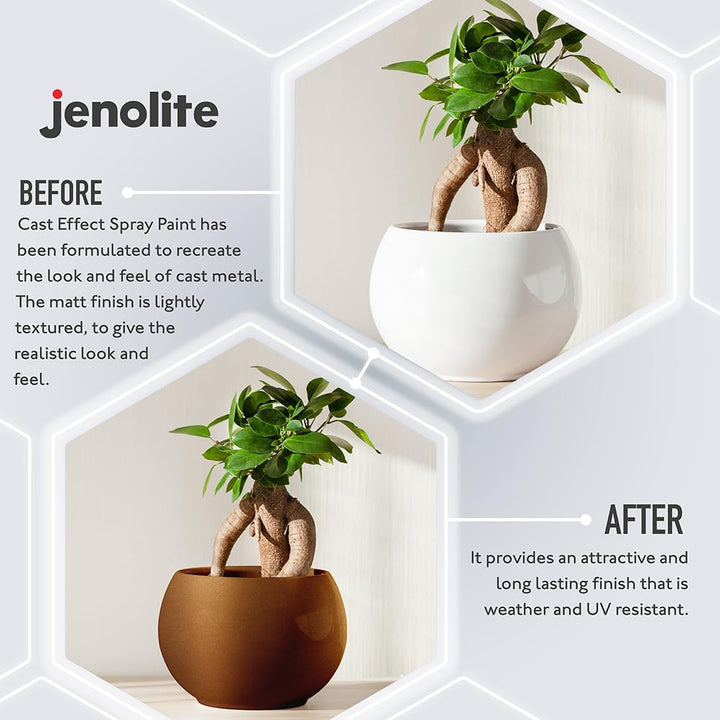 JENOLITE Bronze-Sprühfarbe, 400 ml, strukturierte Effektfarbe, realistische Gussbronze-Farbe, Sprühf
