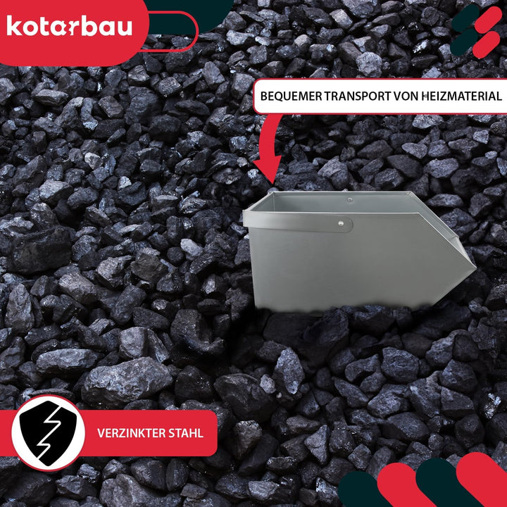KOTARBAU Aschekasten Kohlenkasten Briketts Holz Koks Aschebehälter Kamingrill Zubehör Ascheschale Ko