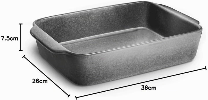 SPRINGLANE Keramik Auflaufform Misty Cliff 36 x 26 cm, Steingut Backform für Lasagne, Quiche oder Ti