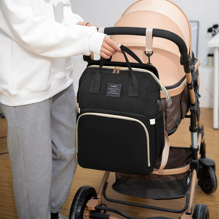 Wickelrucksack mit Babybett - Grosse Wickeltasche Rucksack mit Wickelauflage & Isoliertasche & Moski