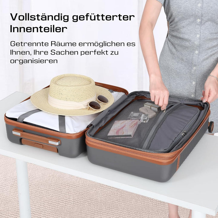 Joyway Koffer Trolleys Handgepäck Koffer, Hartschalen Reisekoffer mit 4 Rollen und TSA Schloss, Erwe