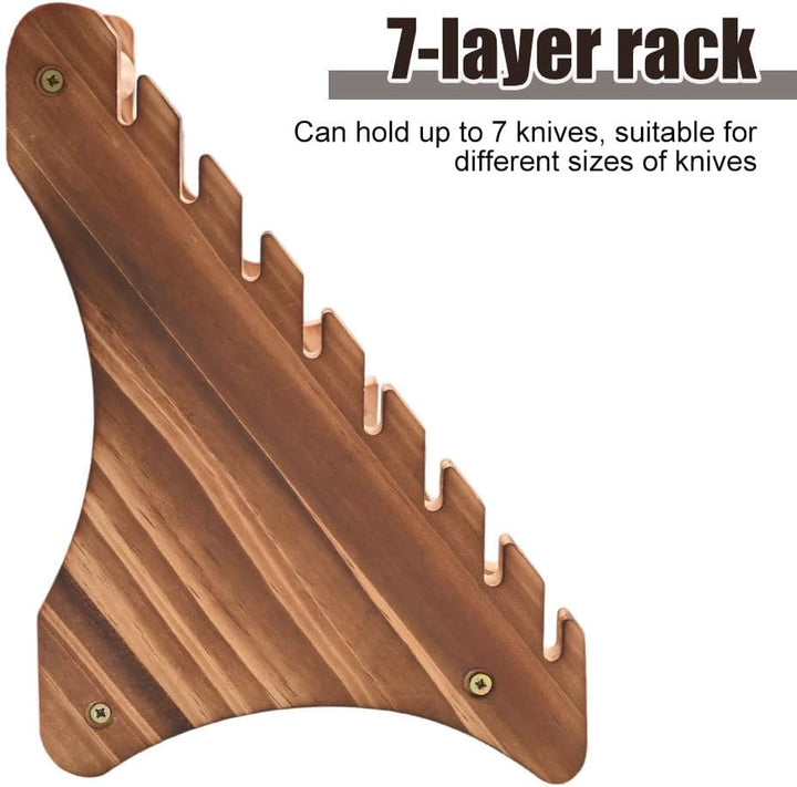 Mini Messerständer, 1 Stuck Holz Taschenmesser Display Halter, 7-Lagiger Messer-Präsentationsständer