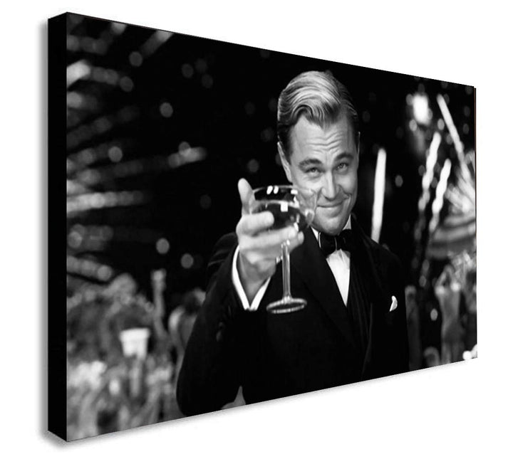 Kunstdruck auf Leinwand, Motiv The Great Gatsby Leonardo DiCaprio, gerahmt, verschiedene Grössen, A1