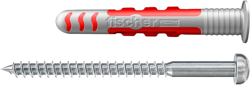 fischer DuoSeal 6 x 38 S, Universaldübel für Nassbereiche (50 Stk.) mit Schrauben, leistungsstarke D