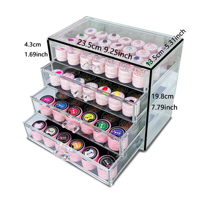 4 Tier Nail Art Dekoration Aufbewahrungsbox Transparent Acryl Nail Art Schmuck Zubehör Aufbewahrungs