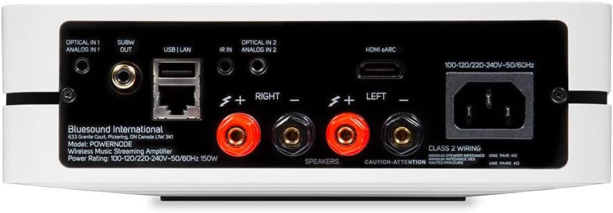 Bluesound Powernode kabelloser hochauflösender Multiroom-Musik-Streamer-Verstärker - Weiss Bluesound
