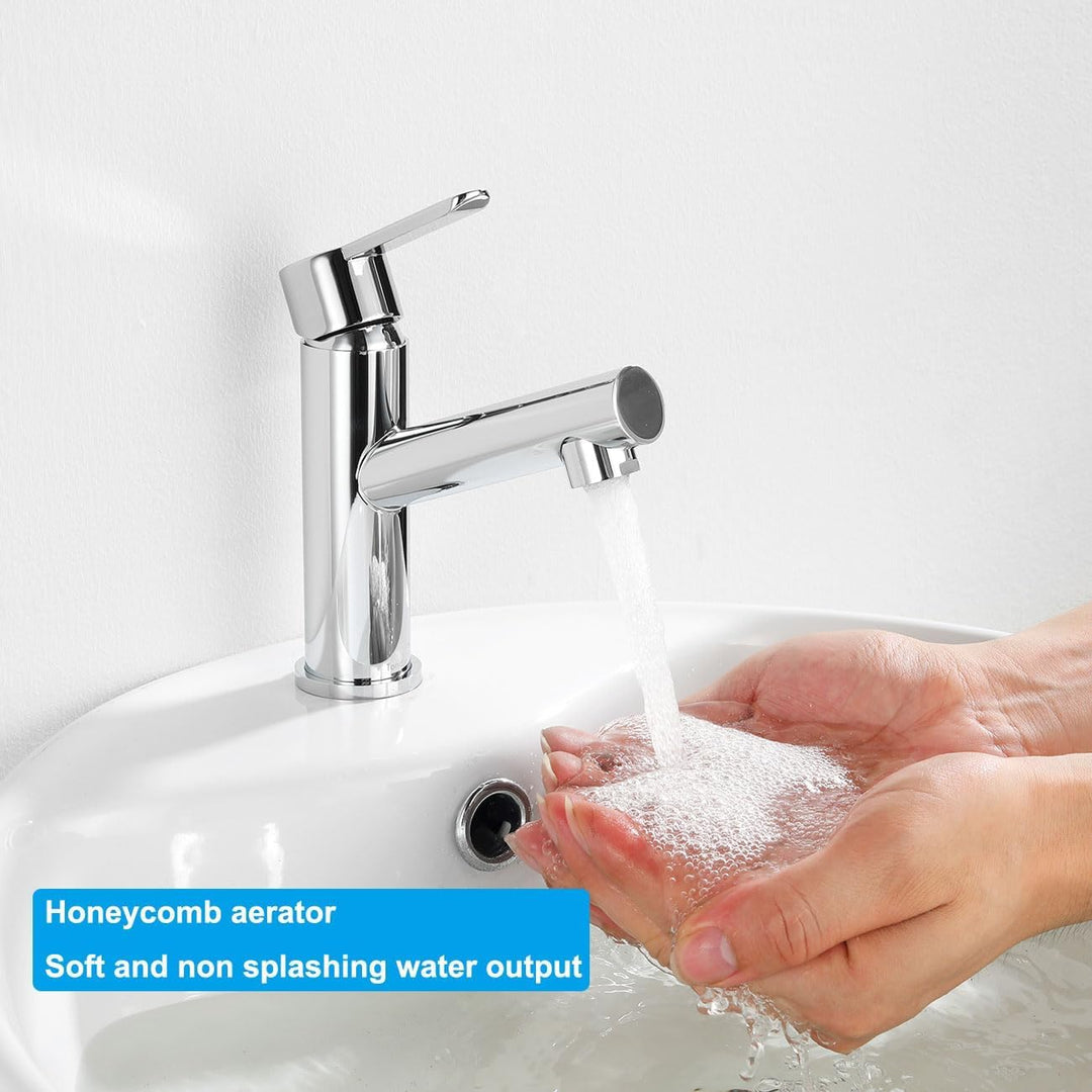Waschtischarmatur, Wasserhahn Bad Mischbatterie, Einhebelmischer Waschbecken Armaturen mit Auslauf H