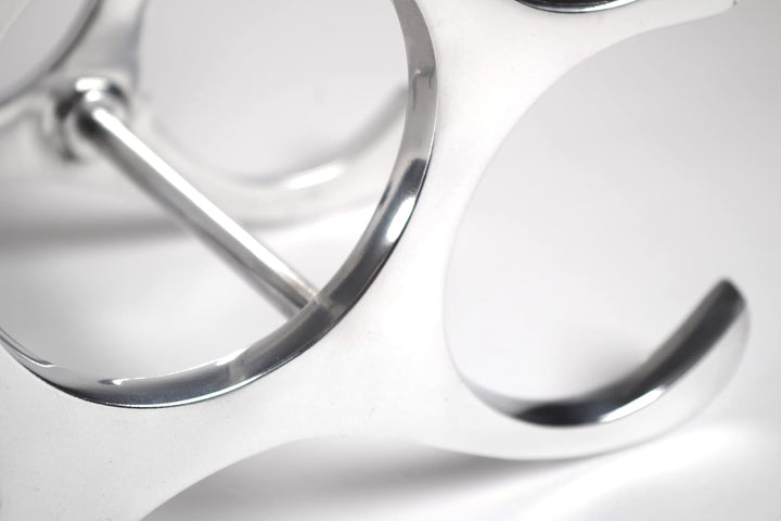 Kobolo Weinregal Flaschenhalter Circle - Metall poliert - Silber - für 6 Flaschen