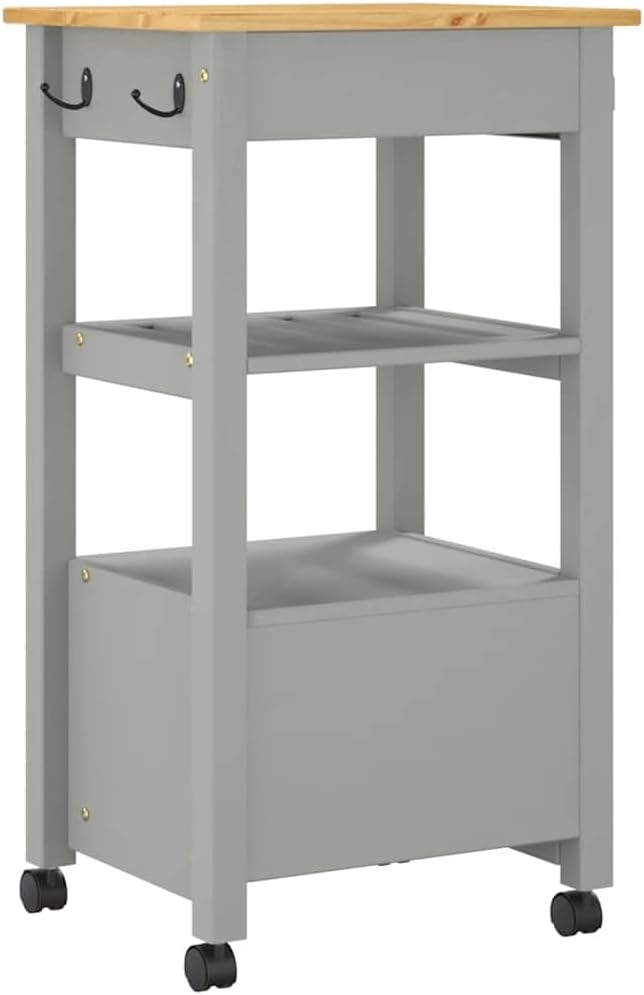 vidaXL Küchenwagen, Servierwagen mit viel Stauraum, Beistellwagen für Küche Wohnzimmer Badezimmer, T