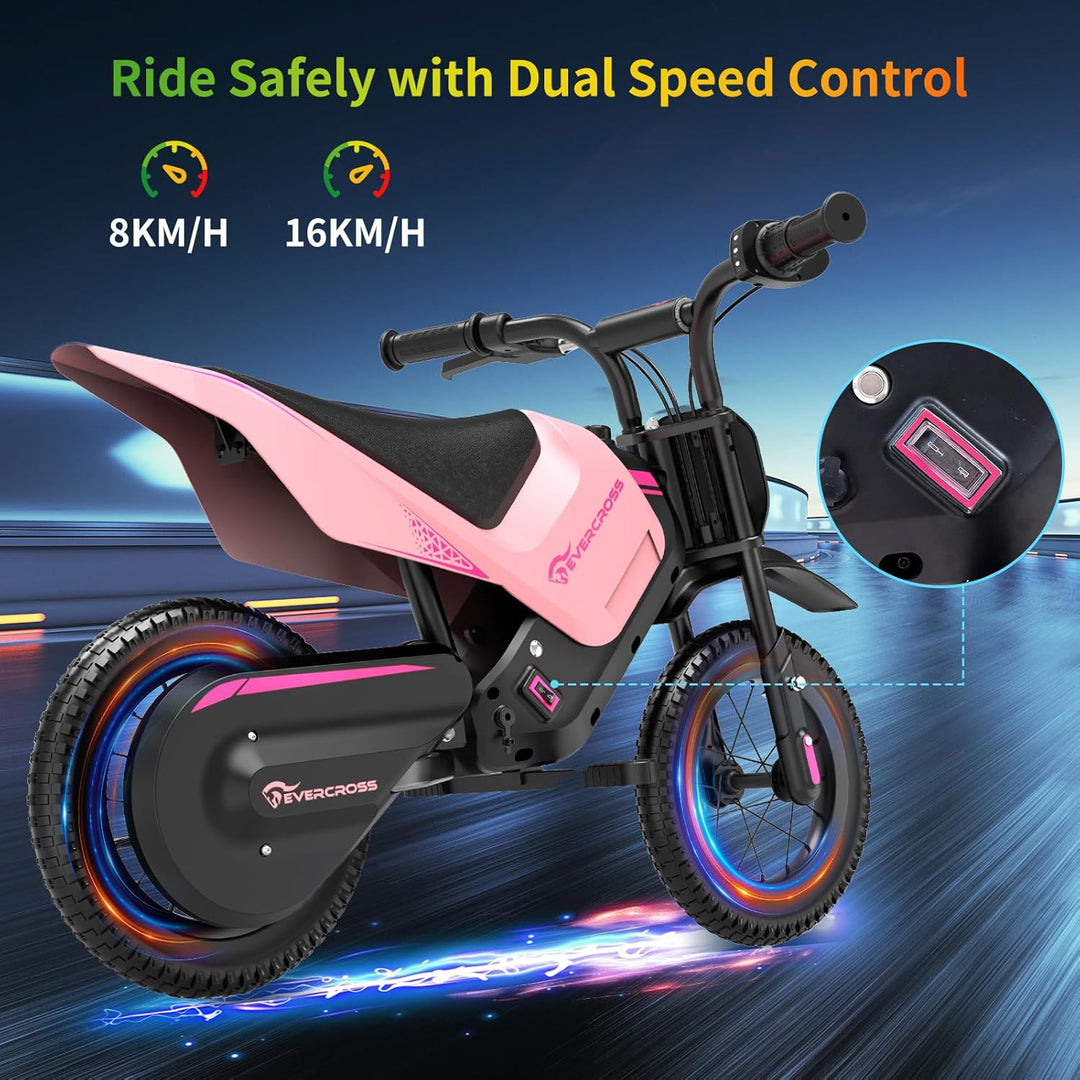 EVERCROSS EV05M Elektromotorrad Kinder, 150W Elektromotorrad, 8/16 km/h Geschwindigkeitsmodus & 10 k