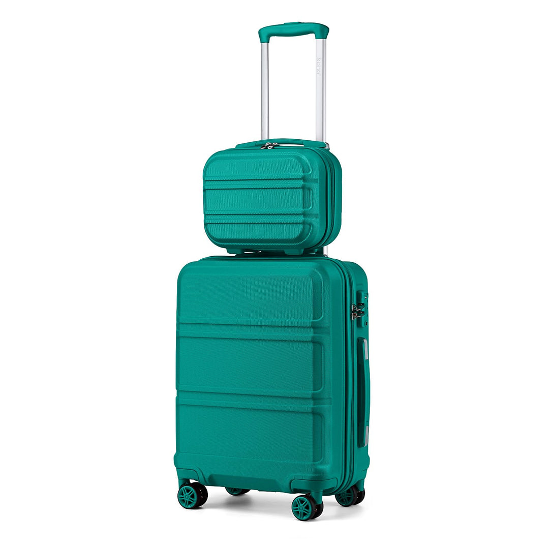 KONO 2er Kofferset ABS Hartschalen Hardcase Trolley TSA-Schloss 55cm Reisekoffer Boardcase + Handgep