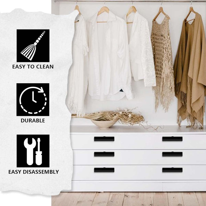 Bwintech 24 Pcs 50MM Matt Black Schrank Pull Griffe Küche T Bar Griffe, Edelstahl, Ideal für Schrank