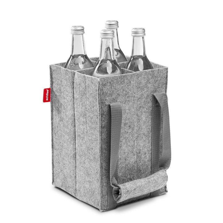 achilles Flaschentasche 4 Fächer je 1,5 Liter – 100% recycelter Filz – Reissfester Flaschenkorb – Fa