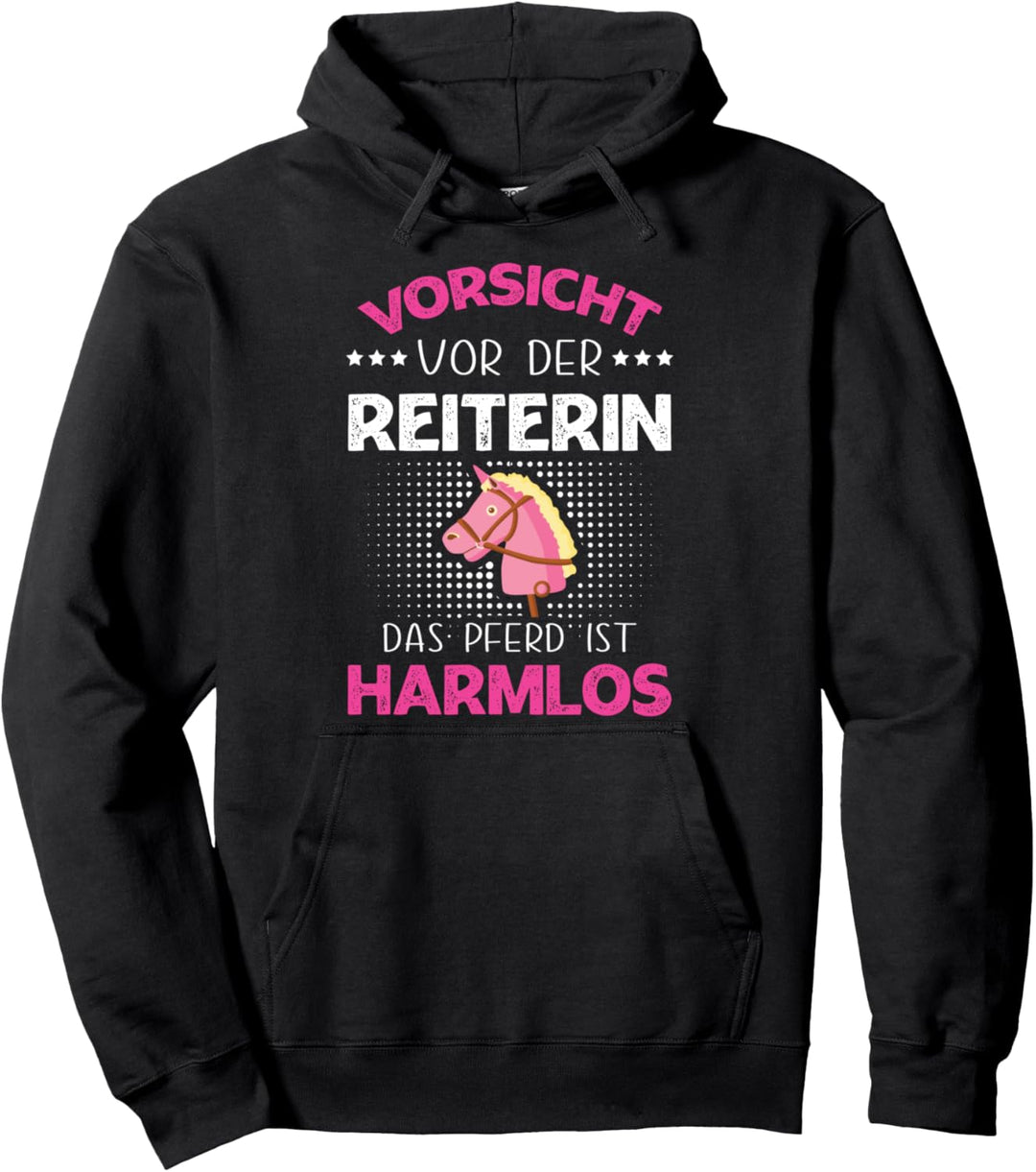Vorsicht Vor Der Reiterin Pferd Hobby Horse Steckenpferd Pullover Hoodie