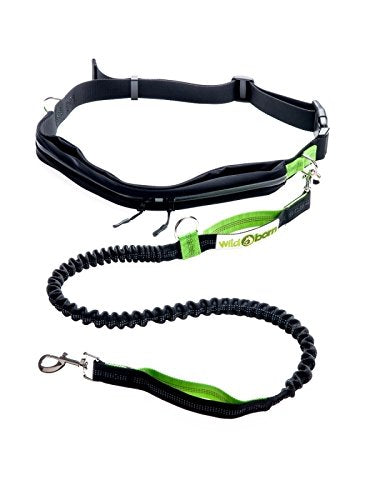 Wildborn Joggingleine mit verstellbarem Bauchgurt & wasserdichter Tasche | Sport Laufgürtel, wassera
