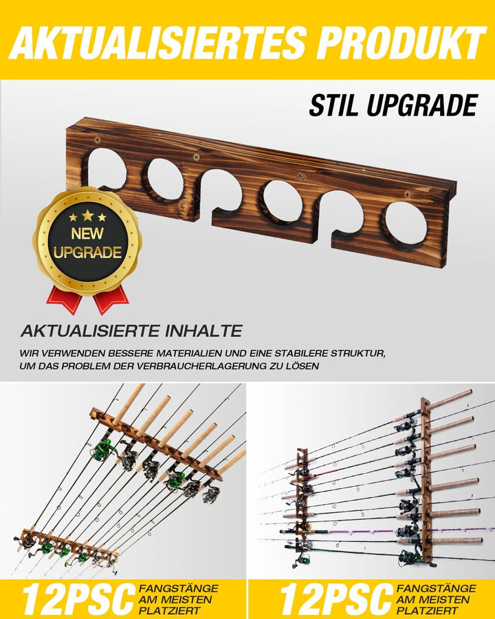 Ghosthorn Rutenhalter für bis zu 6 Ruten-Wand oder Deckenmontage-Rutenständer Angeln für Garage &amp; We