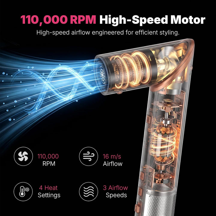 UKLISS Pro Airstyler Hairstyler 8 in 1 Set, High Speed Ionen Haartrockner, Föhnbürste mit Auto-Airfl