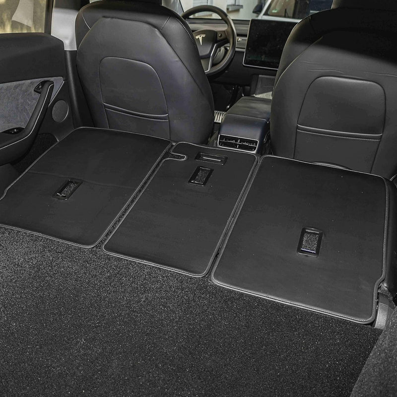 Tesvolution® Tesla Model Y 2022-2023 - 2024 Abdeckung Schutz für Rücksitzbank Kofferraum aus veganem