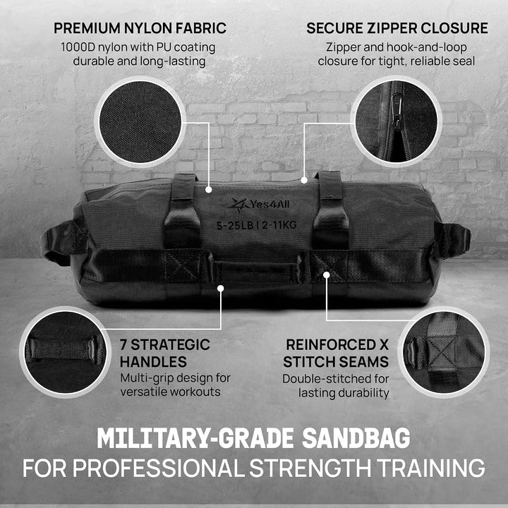 Yes4All Sandsäcke zum Trainieren, verstellbare Sandsäcke für Krafttraining mit Griffen, mehrere Farb