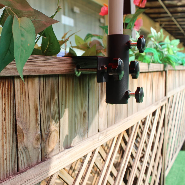 Robuster Balkonschirmhalter, Klemme, Gartenzaun, Sonnenschirm, Terrassendielen, Klemmbereich (20 mm